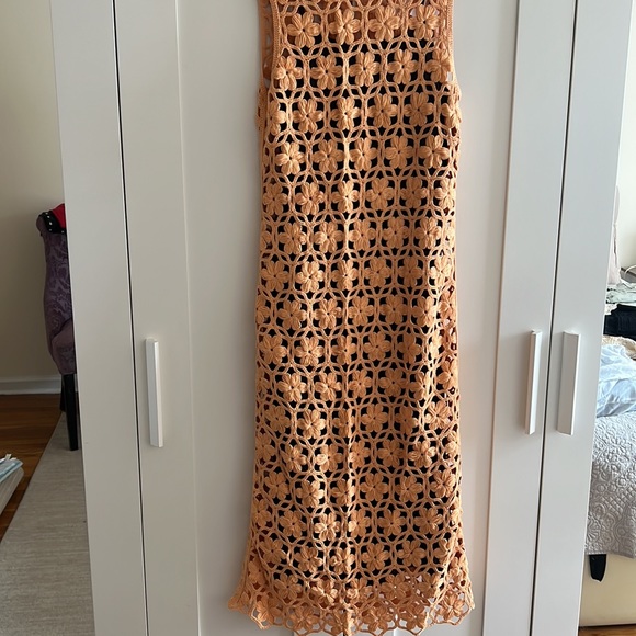 Zara Long Floral Knit Dress - Picture 6 of 8